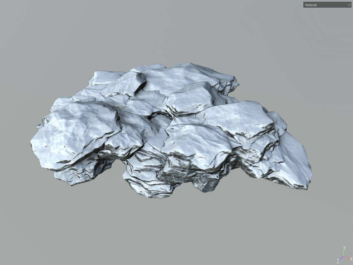 Low poly snow big rock formular Low-poly 3D model_38