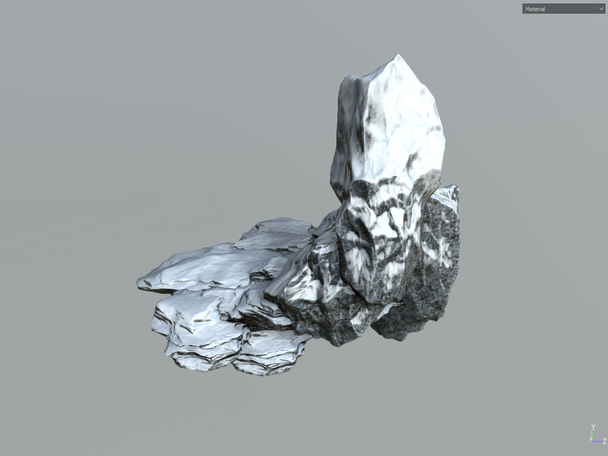 Low poly snow big rock formular Low-poly 3D model_36