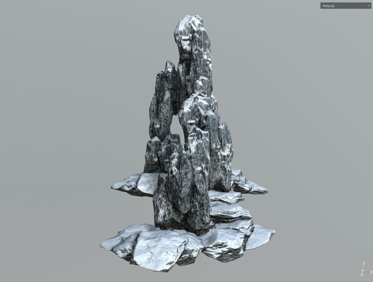 Low poly snow big rock formular Low-poly 3D model_15