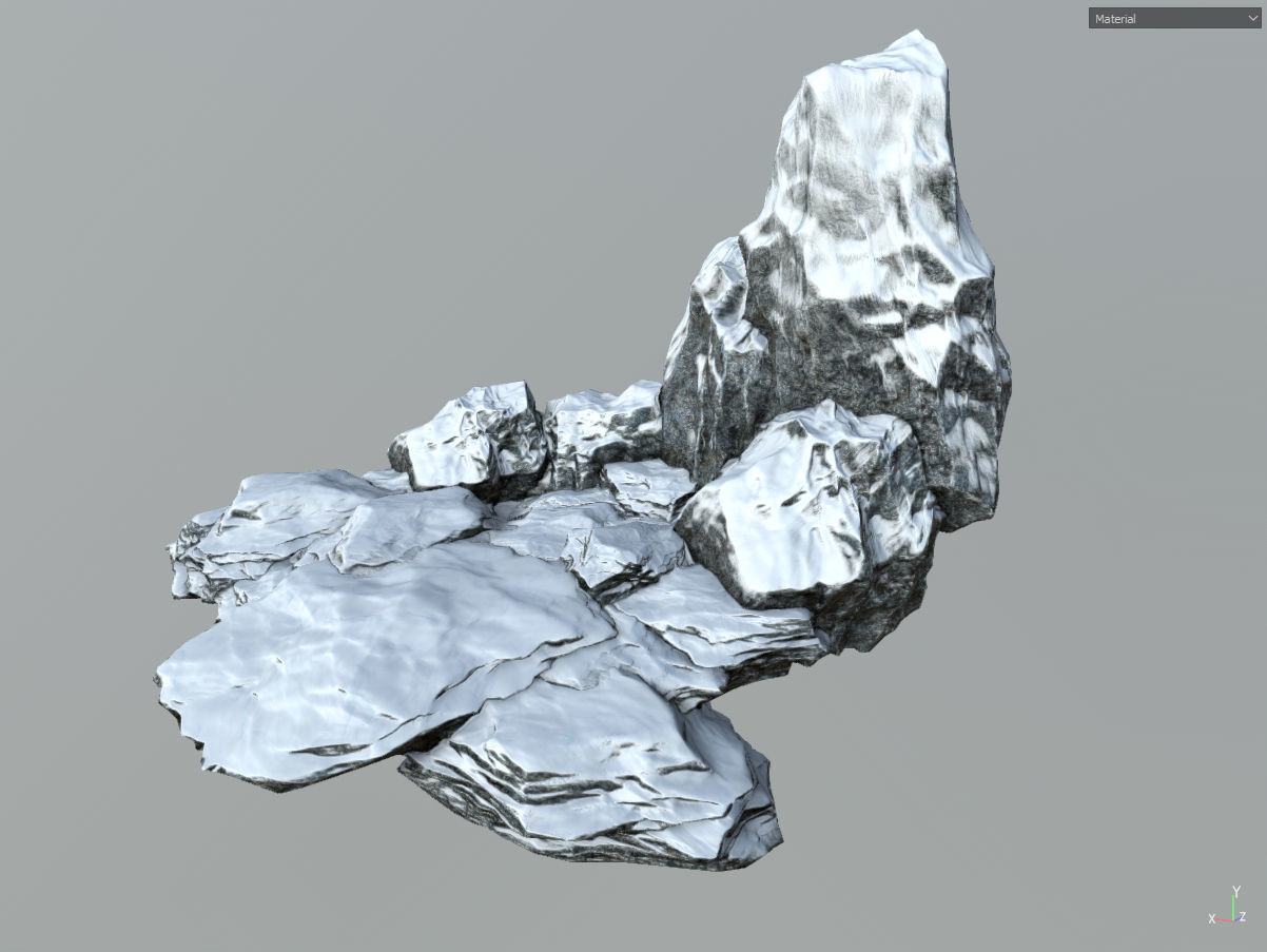 Low poly snow big rock formular Low-poly 3D model_35