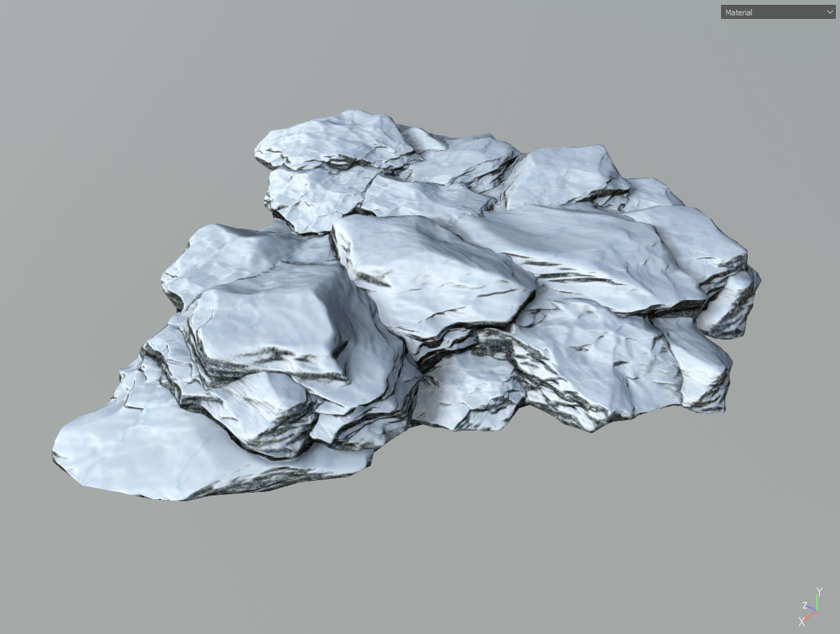 Low poly snow big rock formular Low-poly 3D model_23