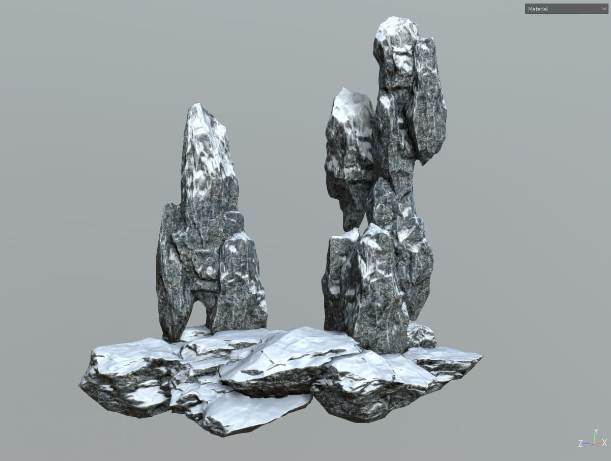 Low poly snow big rock formular Low-poly 3D model_10