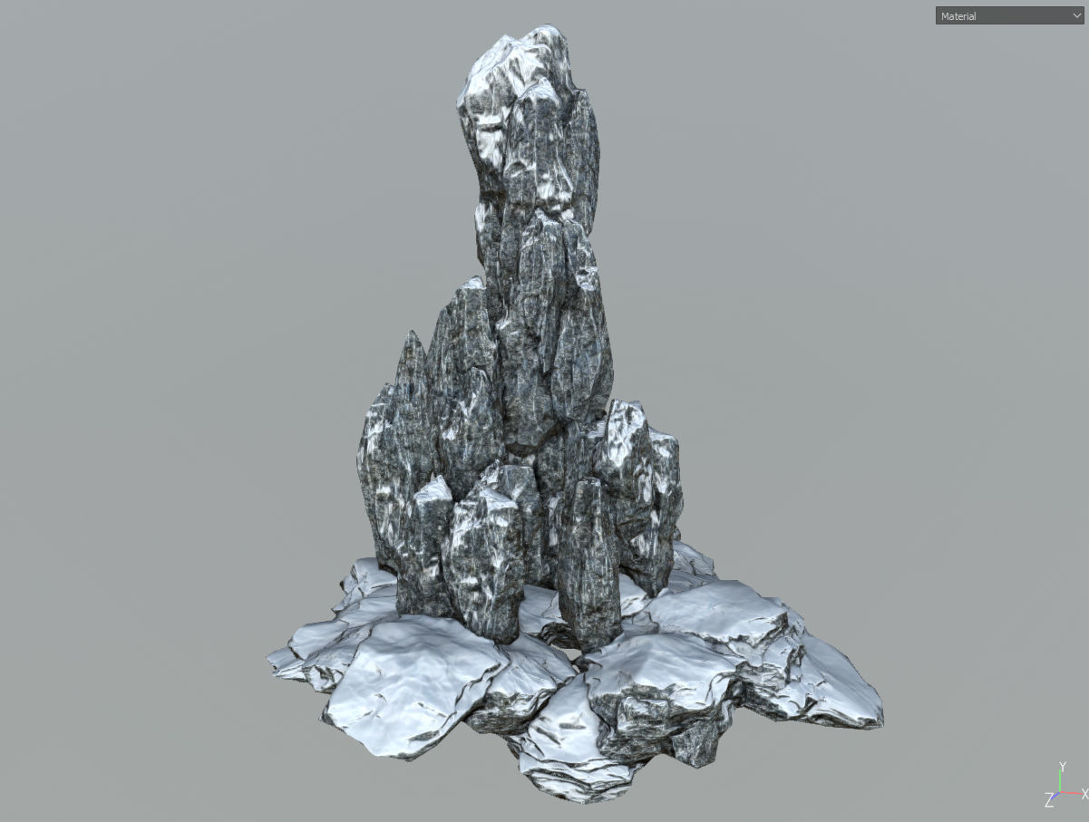 Low poly snow big rock formular Low-poly 3D model_18