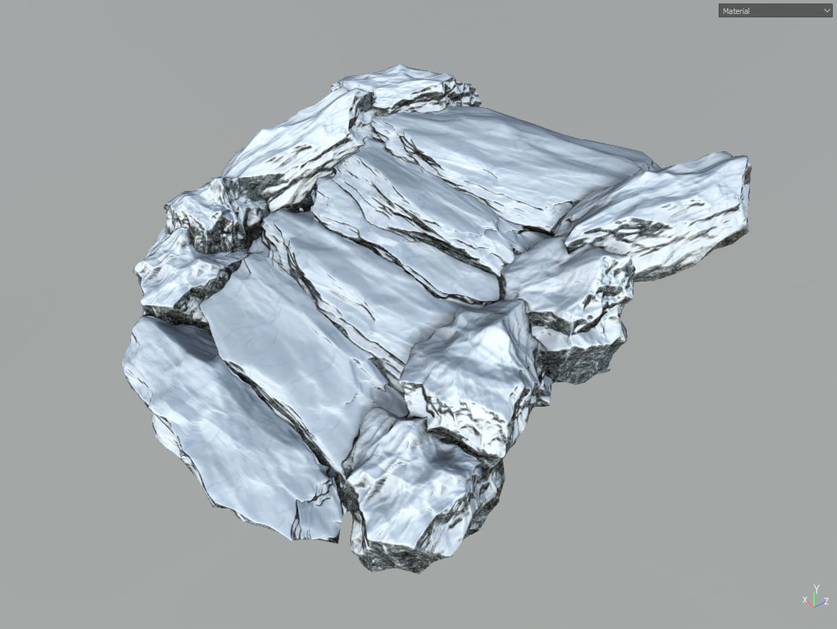 Low poly snow big rock formular Low-poly 3D model_32