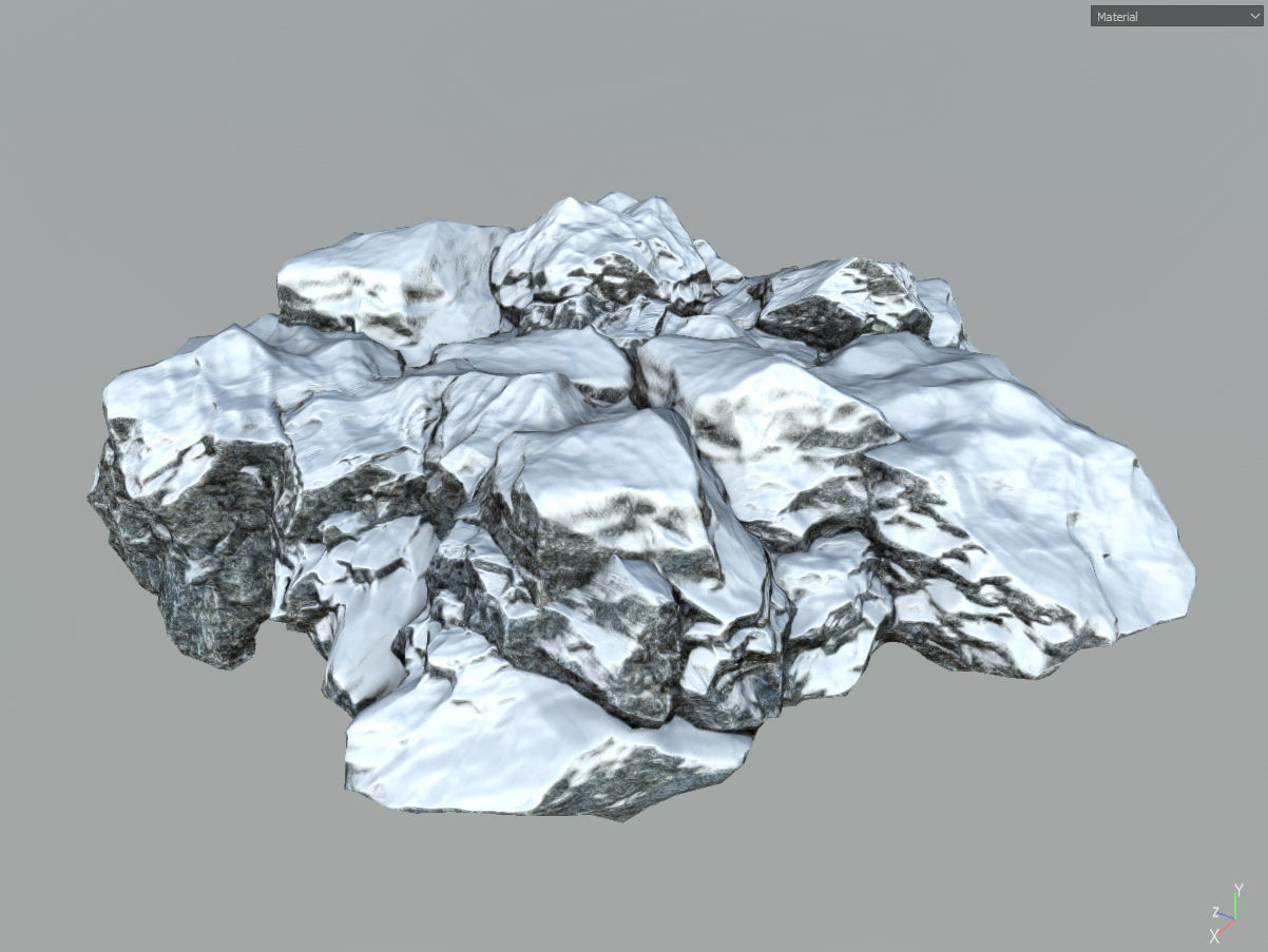 Low poly snow big rock formular Low-poly 3D model_6