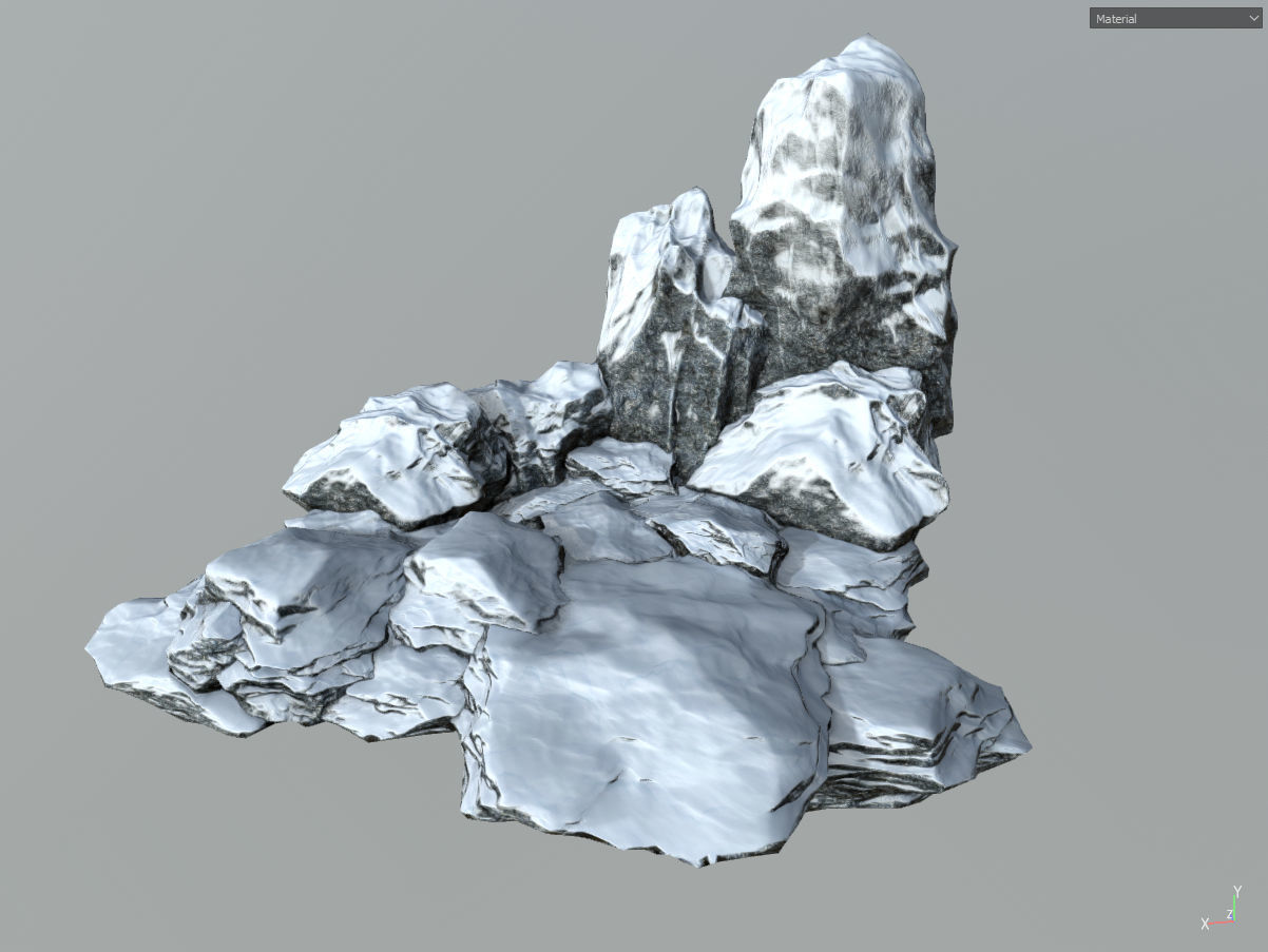 Low poly snow big rock formular Low-poly 3D model_34