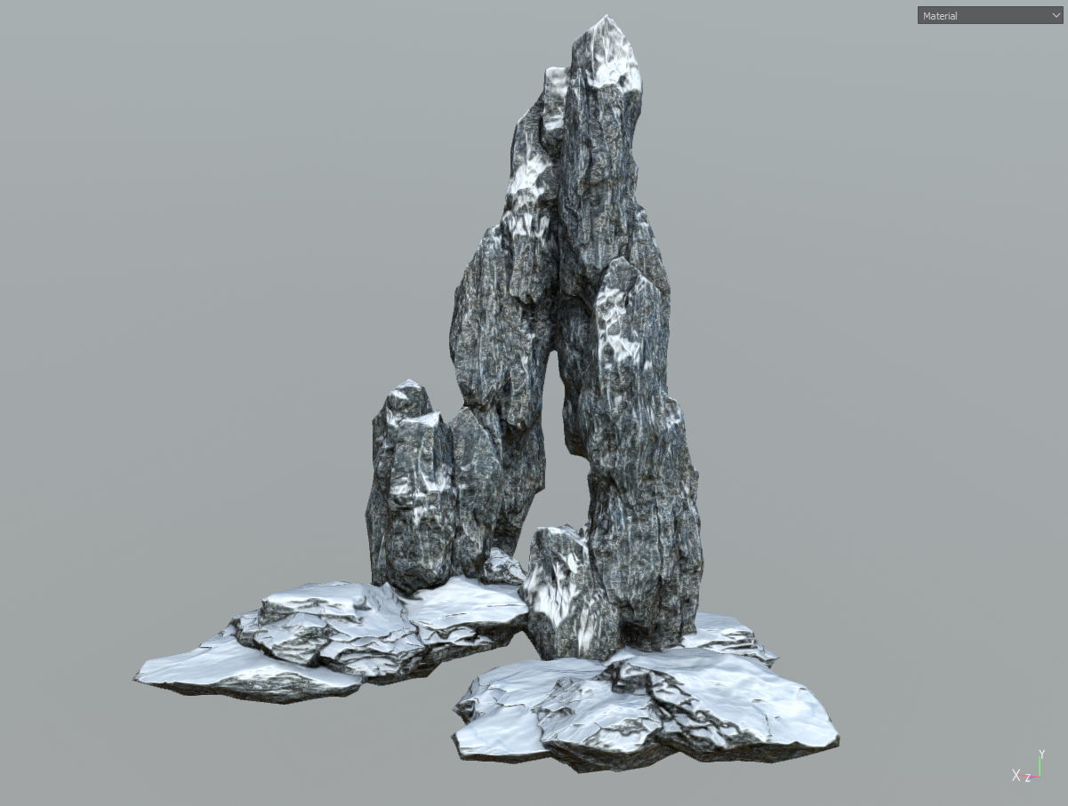 Low poly snow big rock formular Low-poly 3D model_20