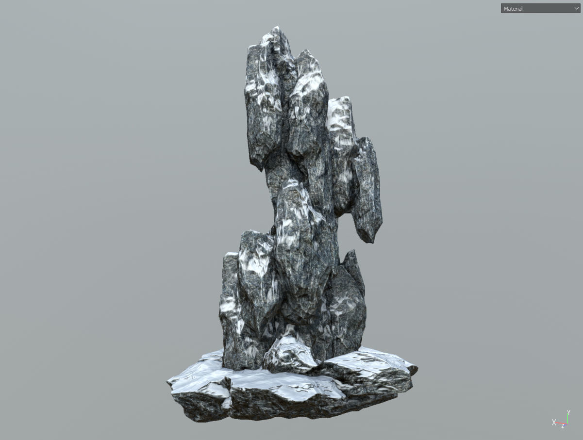 Low poly snow big rock formular Low-poly 3D model_12