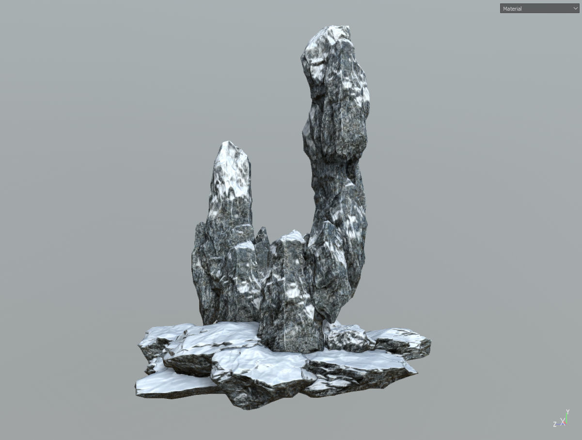 Low poly snow big rock formular Low-poly 3D model_11