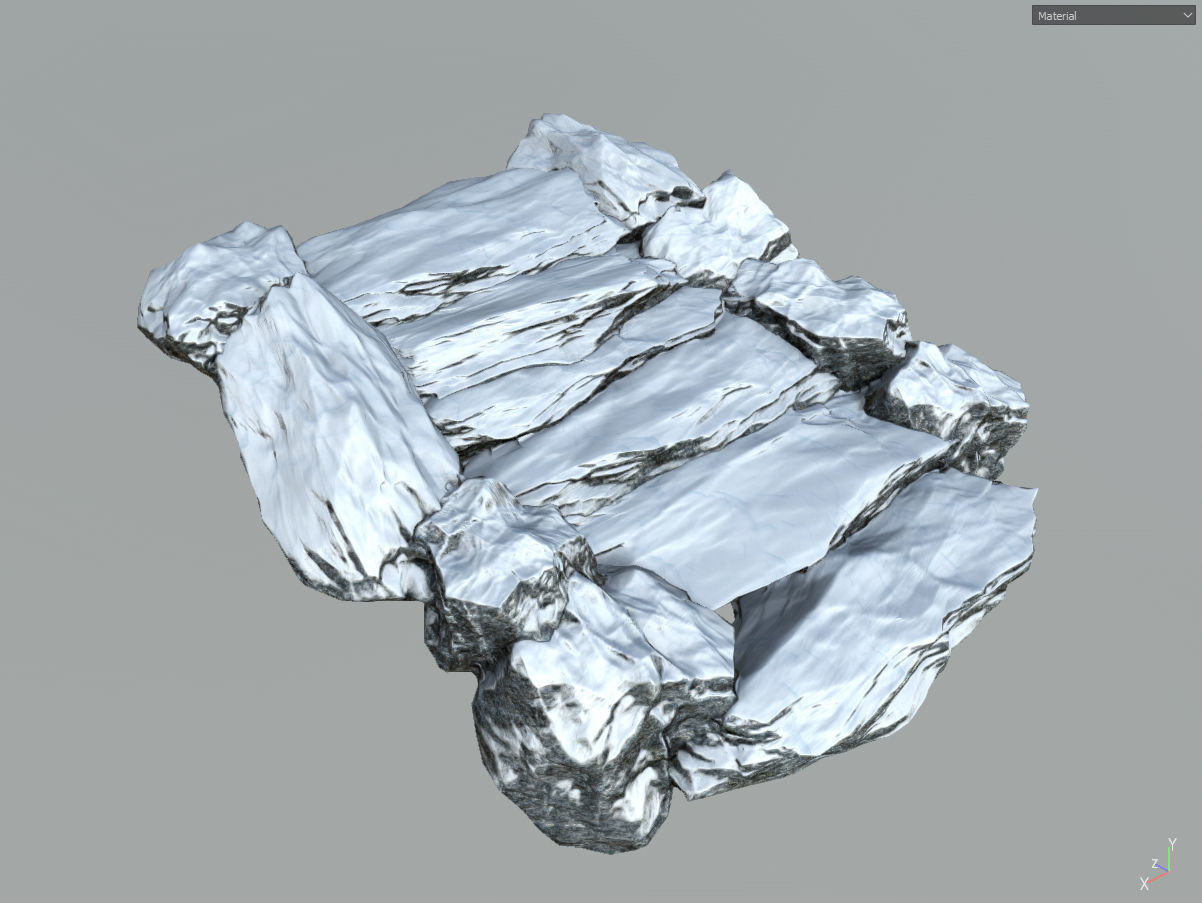 Low poly snow big rock formular Low-poly 3D model_30