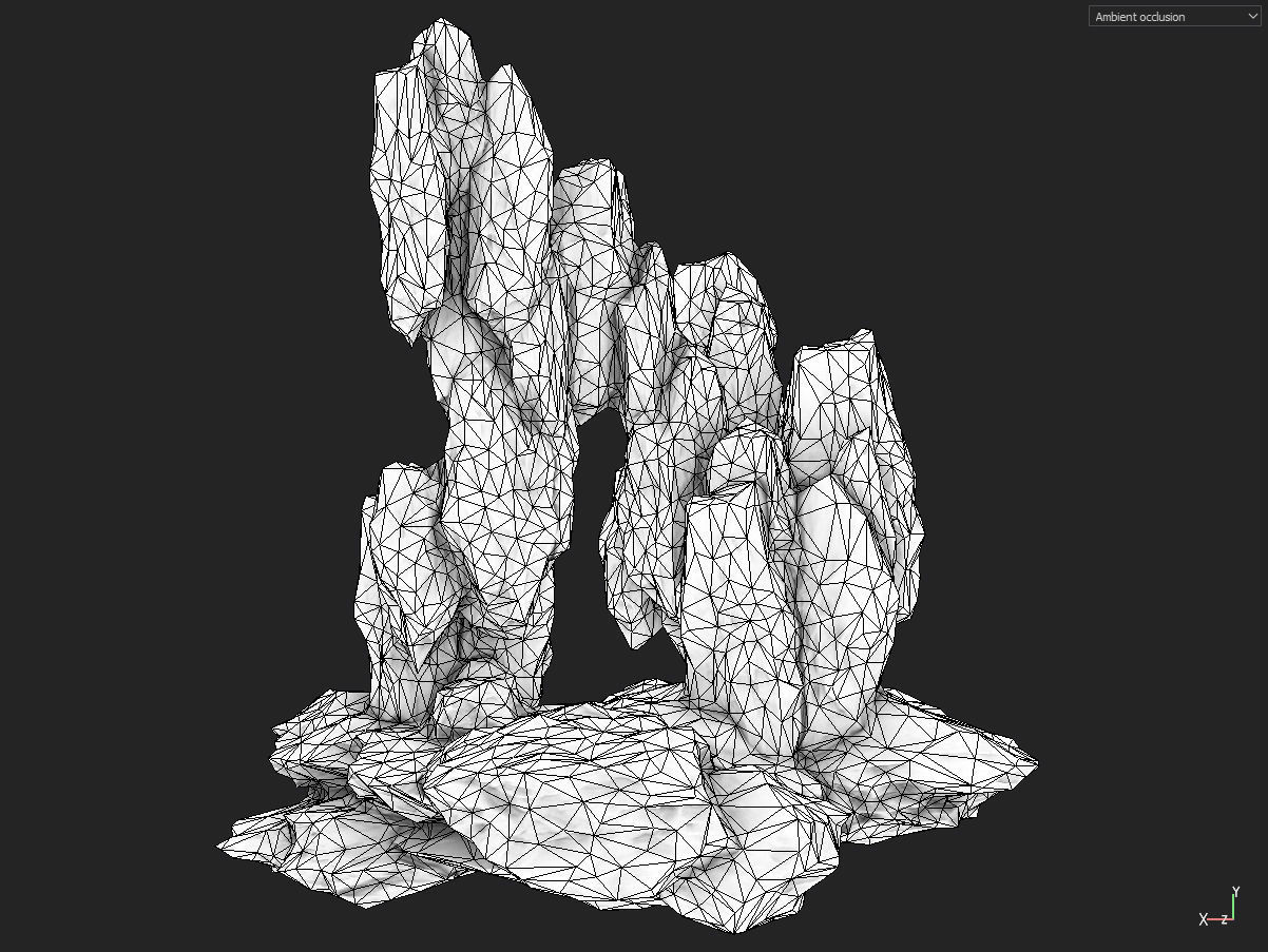 Low poly snow big rock formular Low-poly 3D model_5