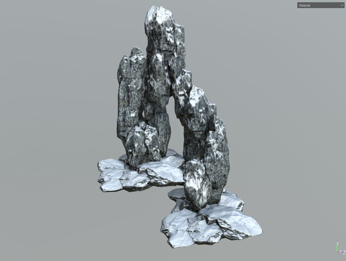 Low poly snow big rock formular Low-poly 3D model_14