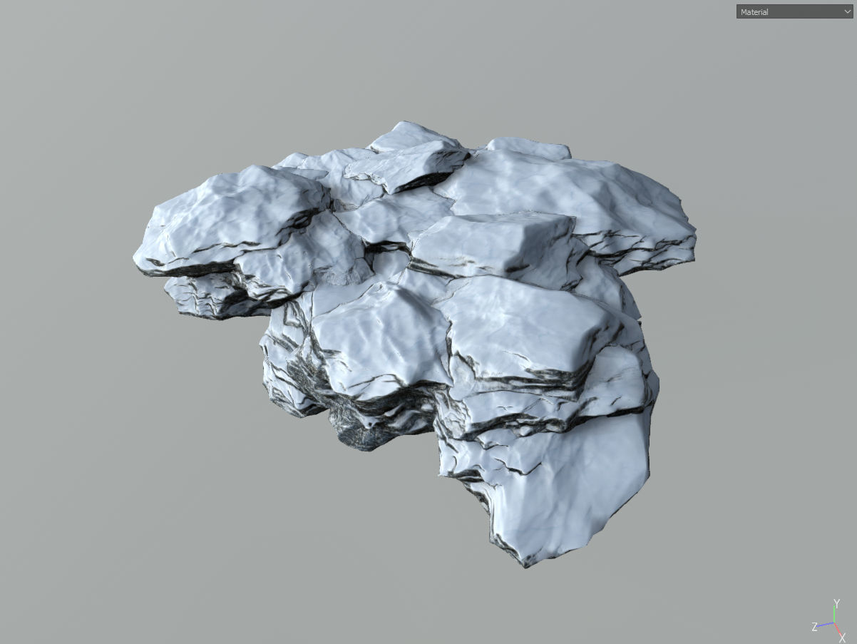 Low poly snow big rock formular Low-poly 3D model_39