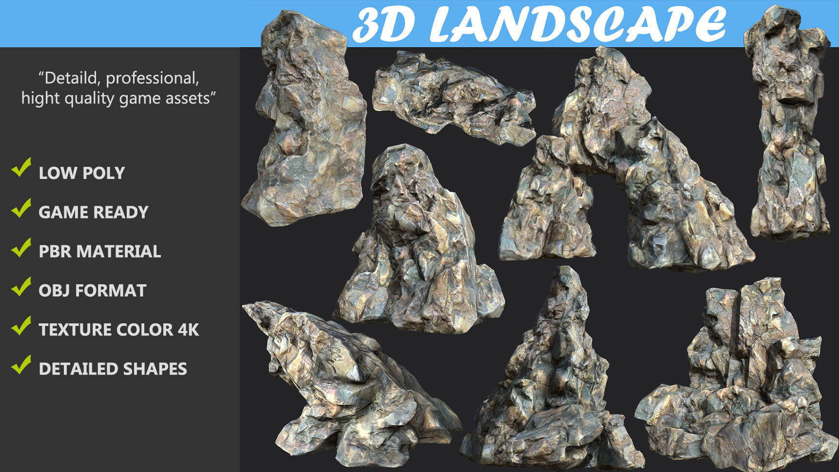 Low poly smooth blocky 1 Low-poly 3D model_1