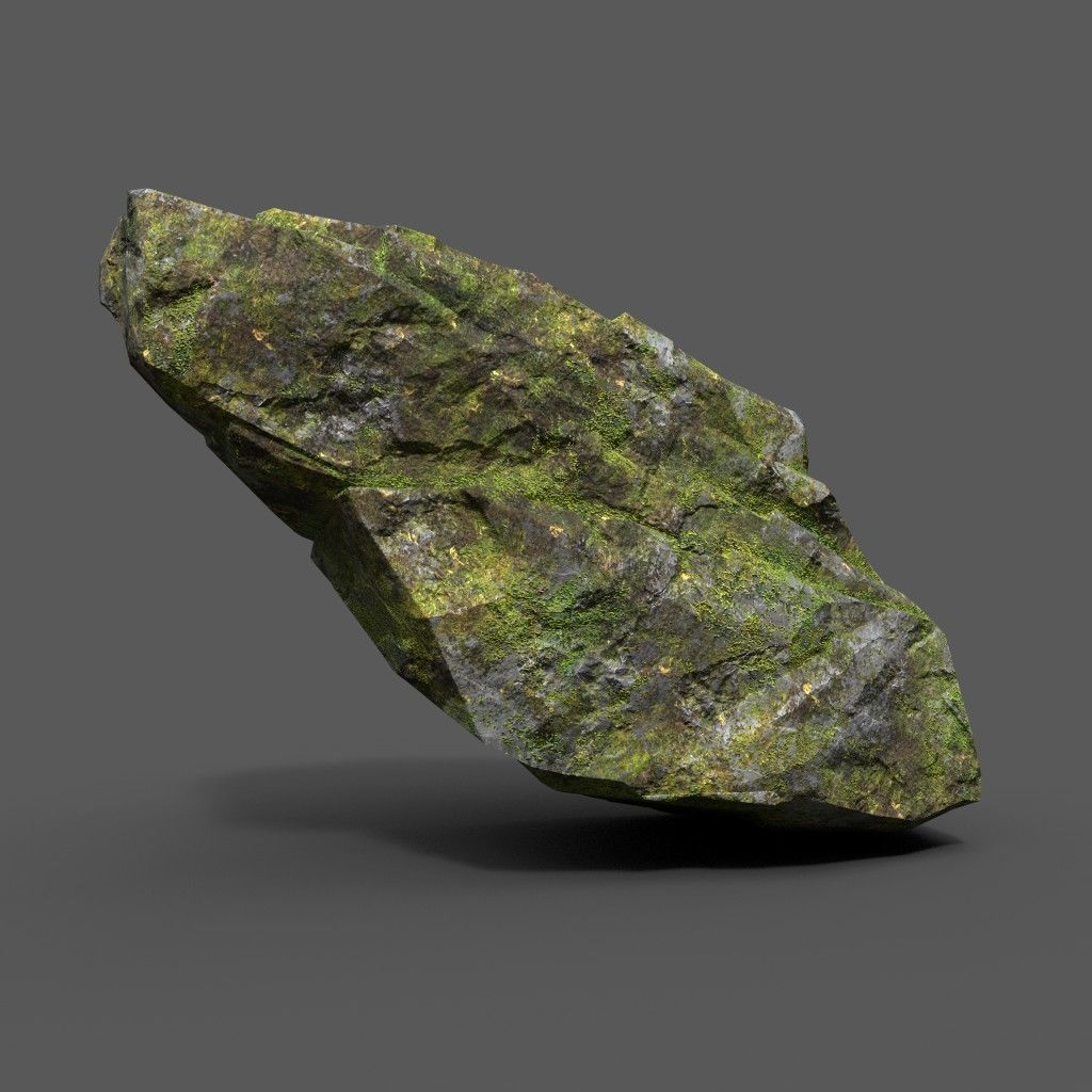 Low poly Sharp Rock Block 191219 Low-poly 3D model_14