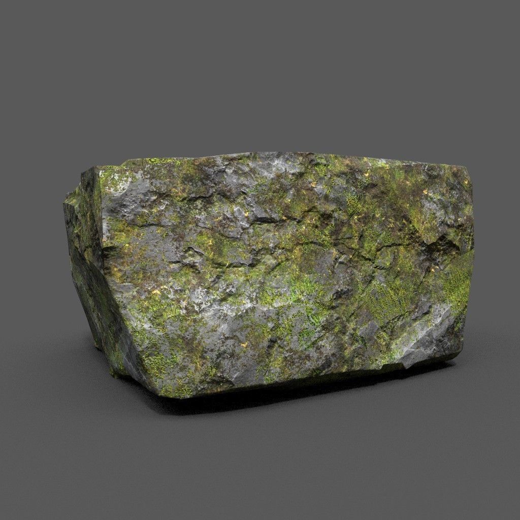 Low poly Sharp Rock Block 191219 Low-poly 3D model_19