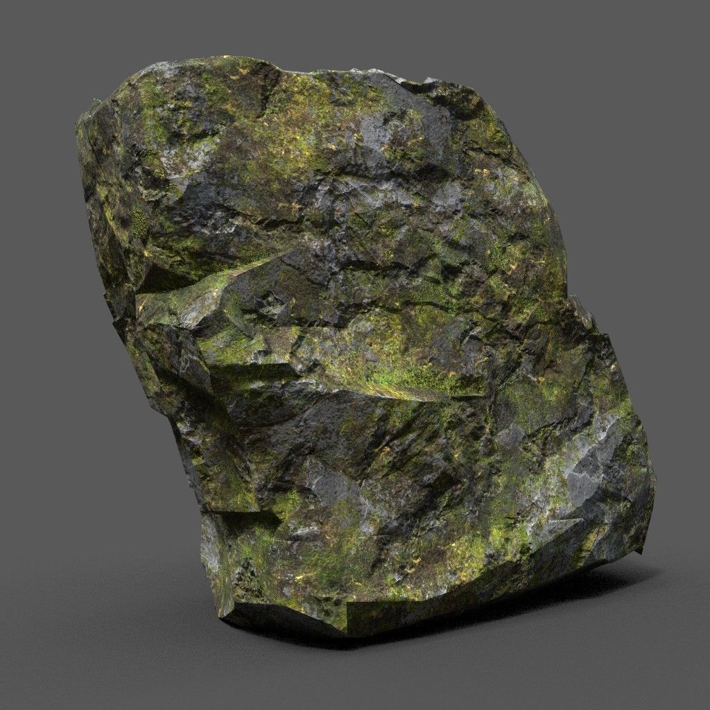 Low poly Sharp Rock Block 191219 Low-poly 3D model_11