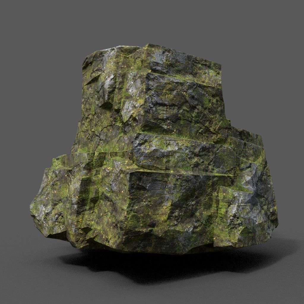 Low poly Sharp Rock Block 191219 Low-poly 3D model_31