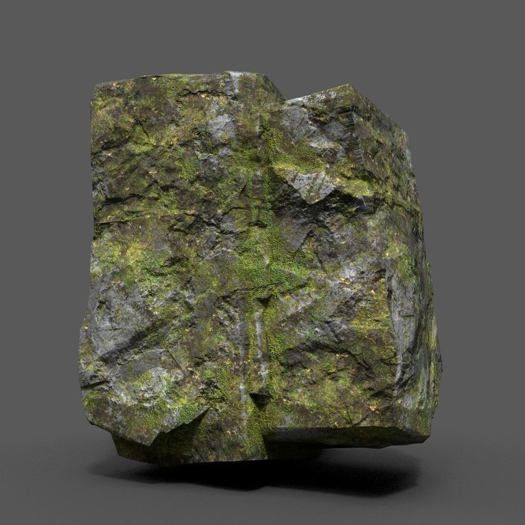 Low poly Sharp Rock Block 191219 Low-poly 3D model_22