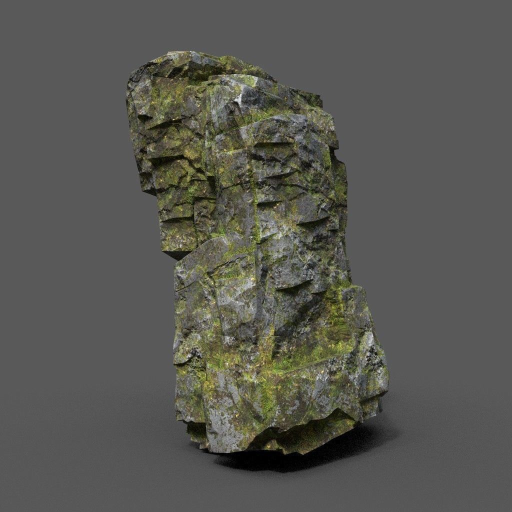 Low poly Sharp Rock Block 191219 Low-poly 3D model_39