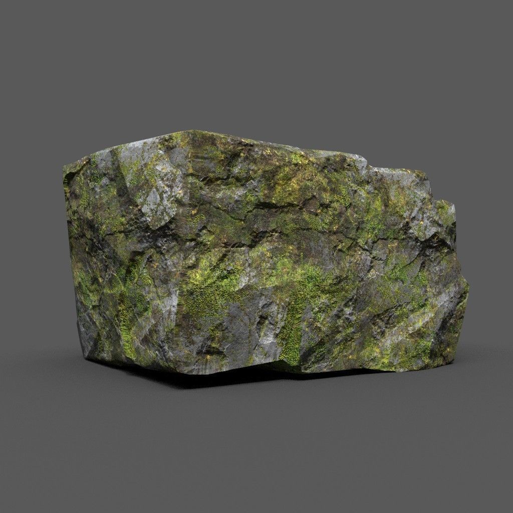 Low poly Sharp Rock Block 191219 Low-poly 3D model_18