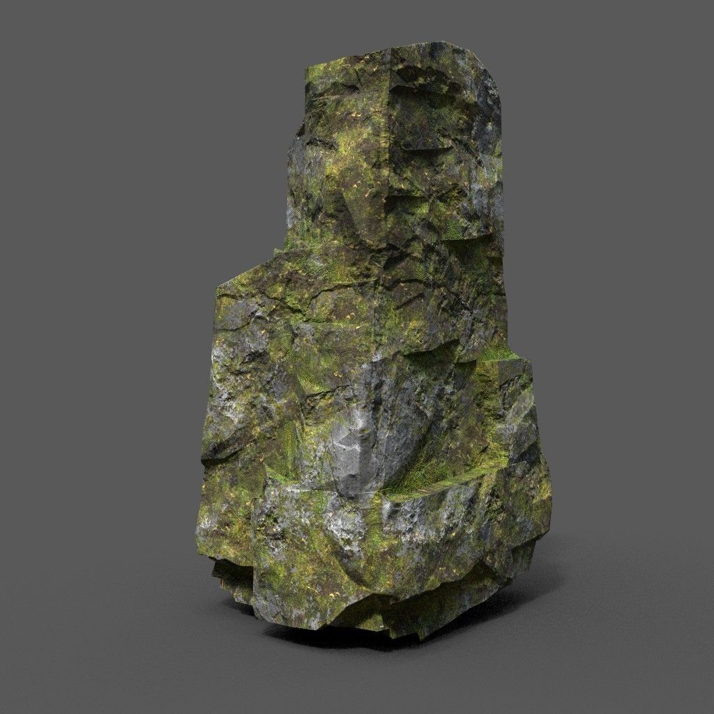 Low poly Sharp Rock Block 191219 Low-poly 3D model_27