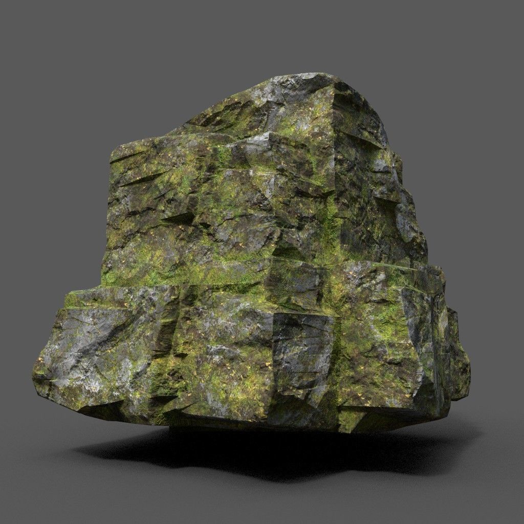 Low poly Sharp Rock Block 191219 Low-poly 3D model_30
