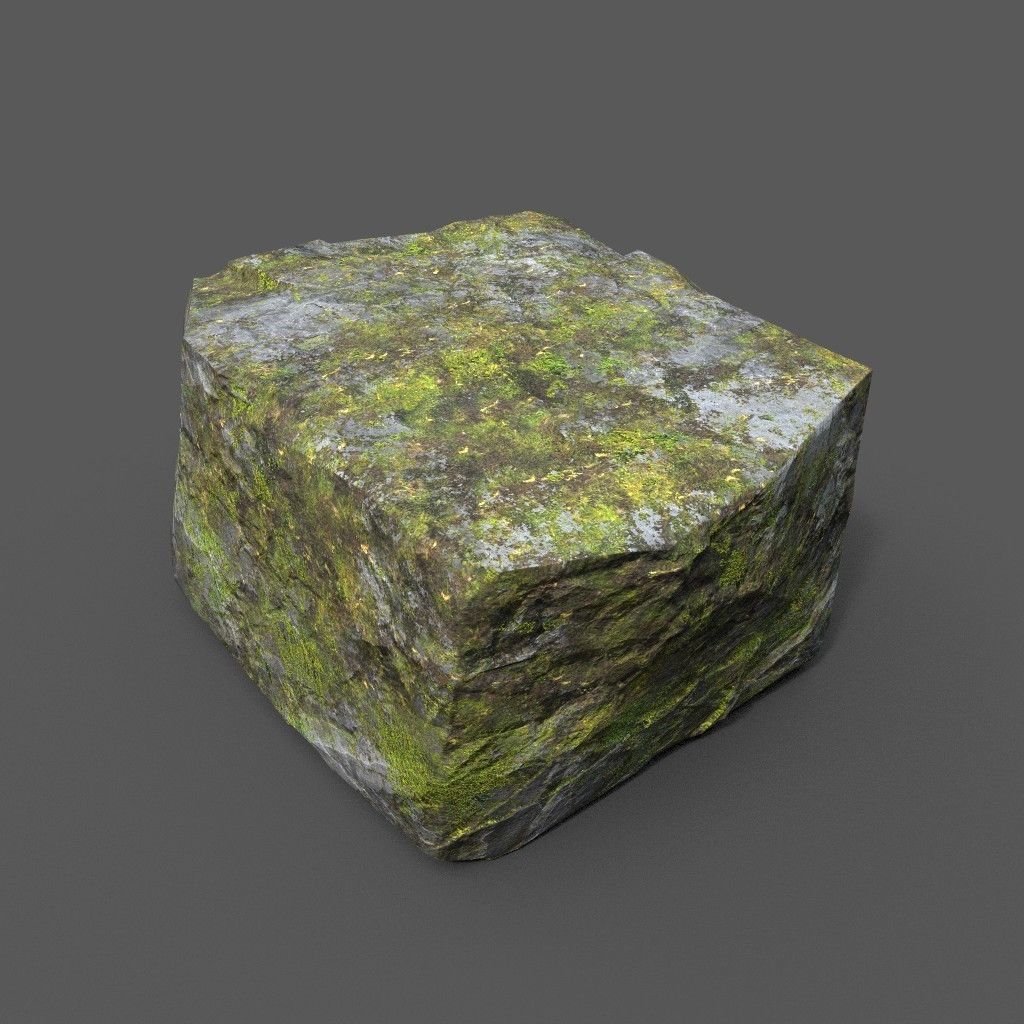 Low poly Sharp Rock Block 191219 Low-poly 3D model_20