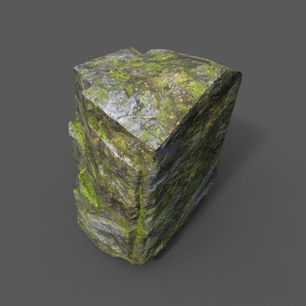 Low poly Sharp Rock Block 191219 Low-poly 3D model_24