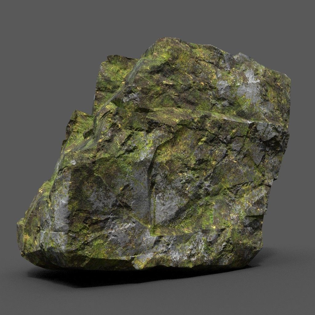 Low poly Sharp Rock Block 191219 Low-poly 3D model_10
