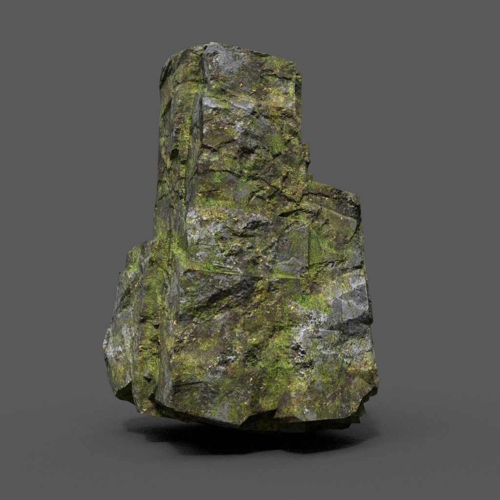 Low poly Sharp Rock Block 191219 Low-poly 3D model_26