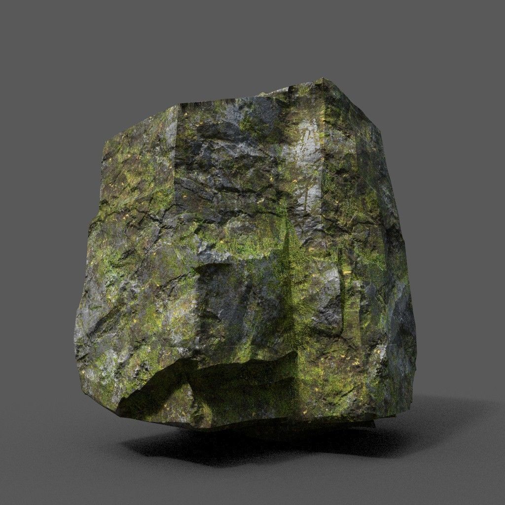 Low poly Sharp Rock Block 191219 Low-poly 3D model_23