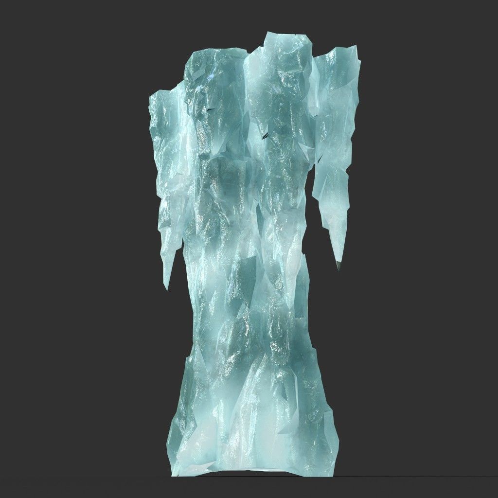 Low poly Sharp Ice Column Low-poly 3D model_42