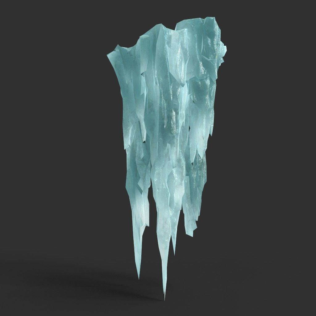 Low poly Sharp Ice Column Low-poly 3D model_50