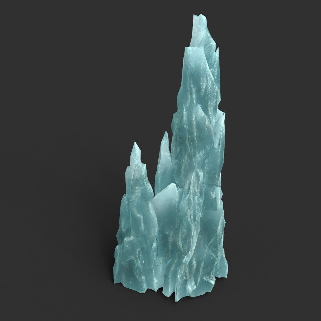 Low poly Sharp Ice Column Low-poly 3D model_32