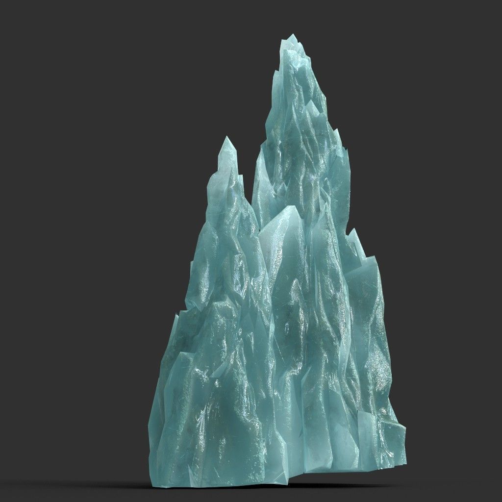 Low poly Sharp Ice Column Low-poly 3D model_31