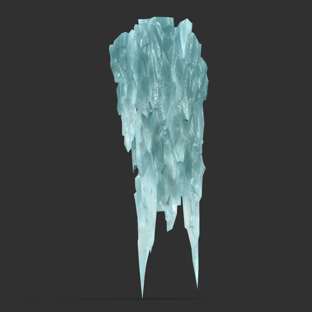 Low poly Sharp Ice Column Low-poly 3D model_51