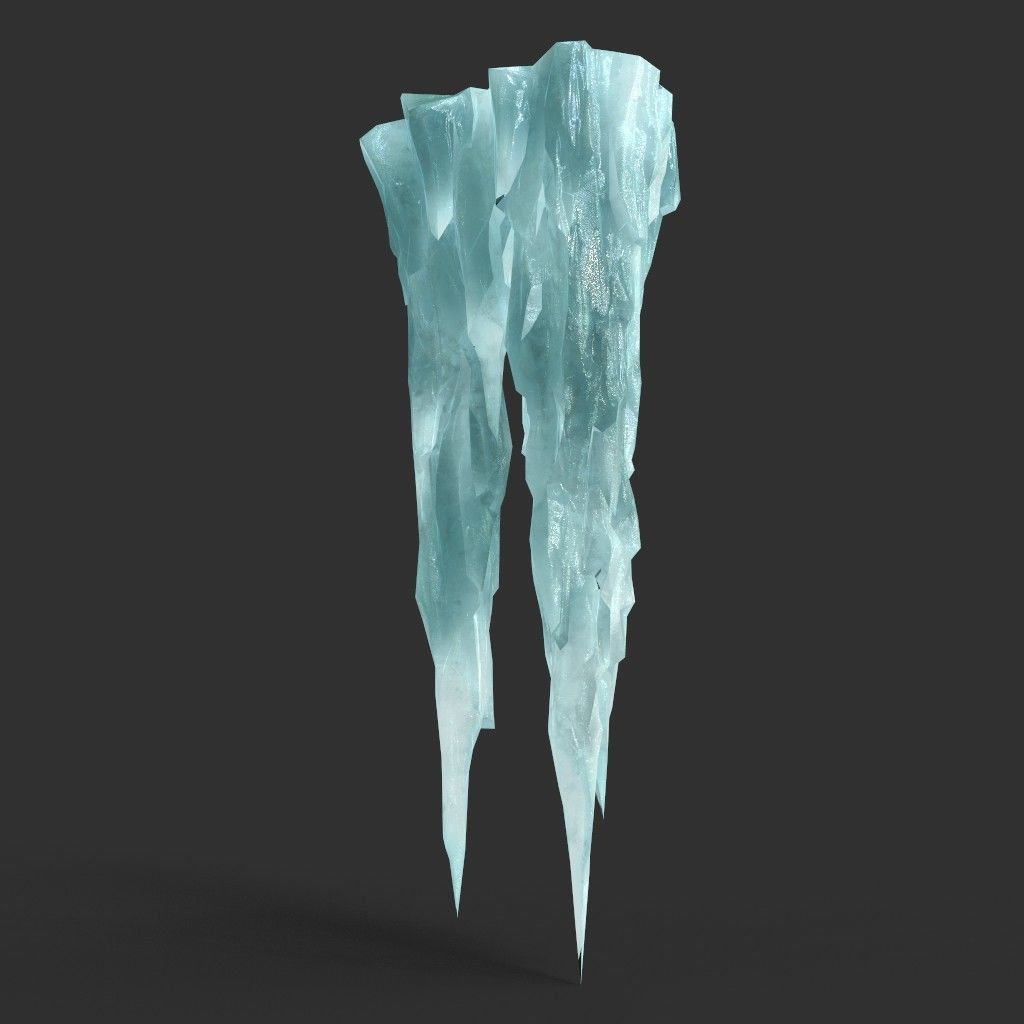 Low poly Sharp Ice Column Low-poly 3D model_34