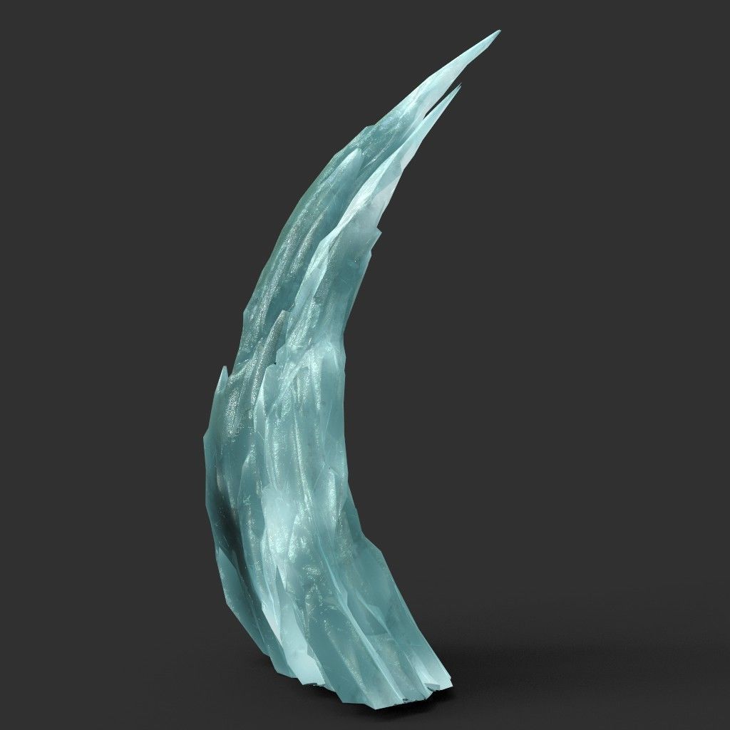 Low poly Sharp Ice Column Low-poly 3D model_4