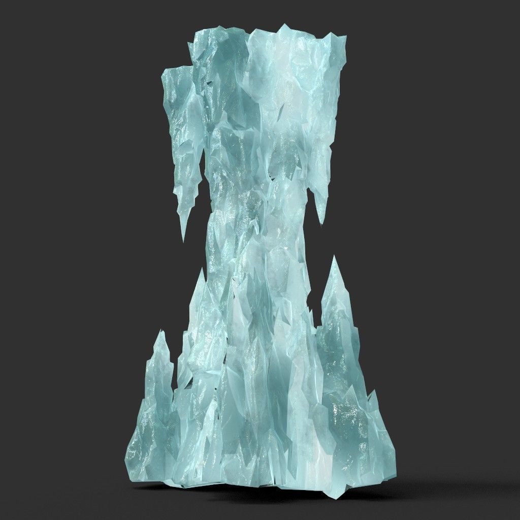 Low poly Sharp Ice Column Low-poly 3D model_10