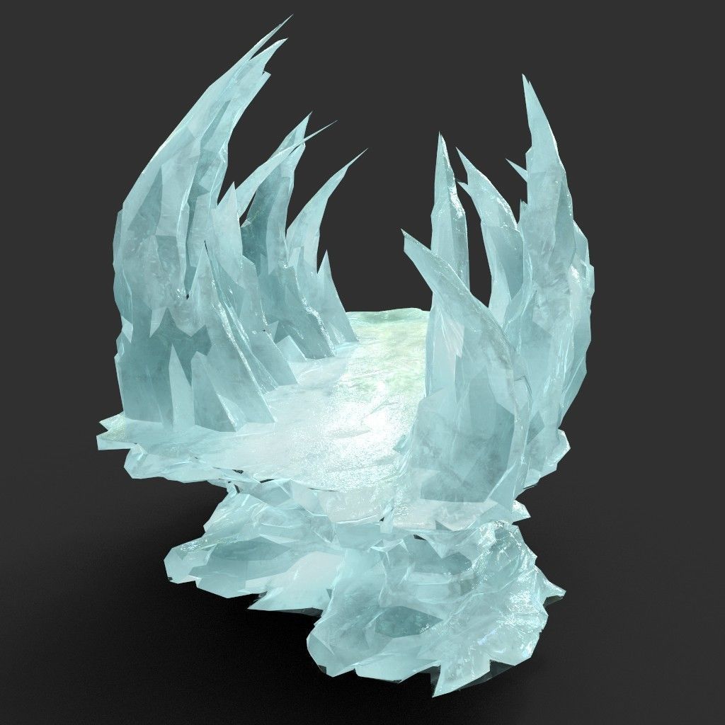 Low poly Sharp Ice Column Low-poly 3D model_24