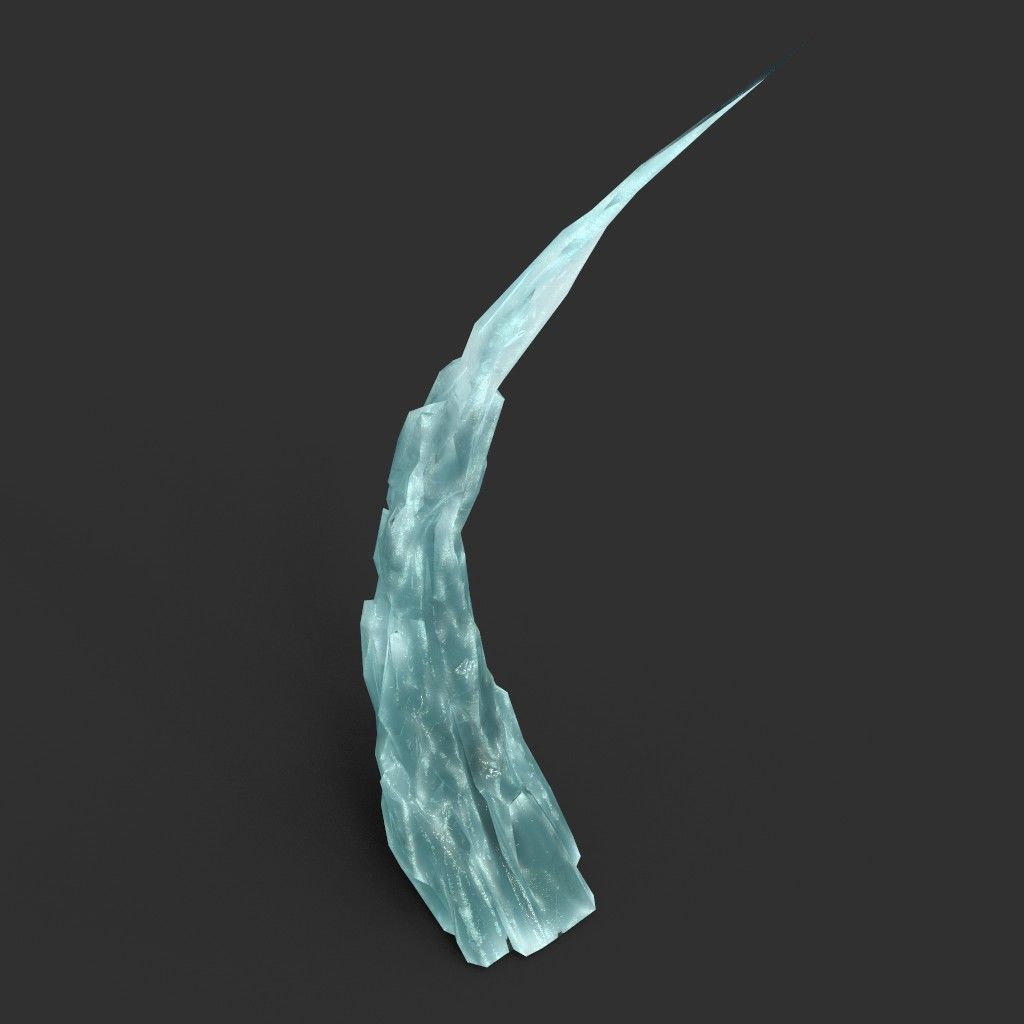 Low poly Sharp Ice Column Low-poly 3D model_60