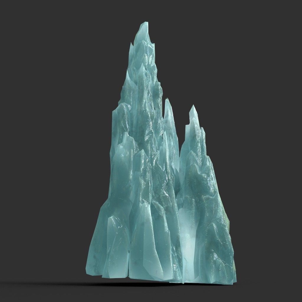 Low poly Sharp Ice Column Low-poly 3D model_30