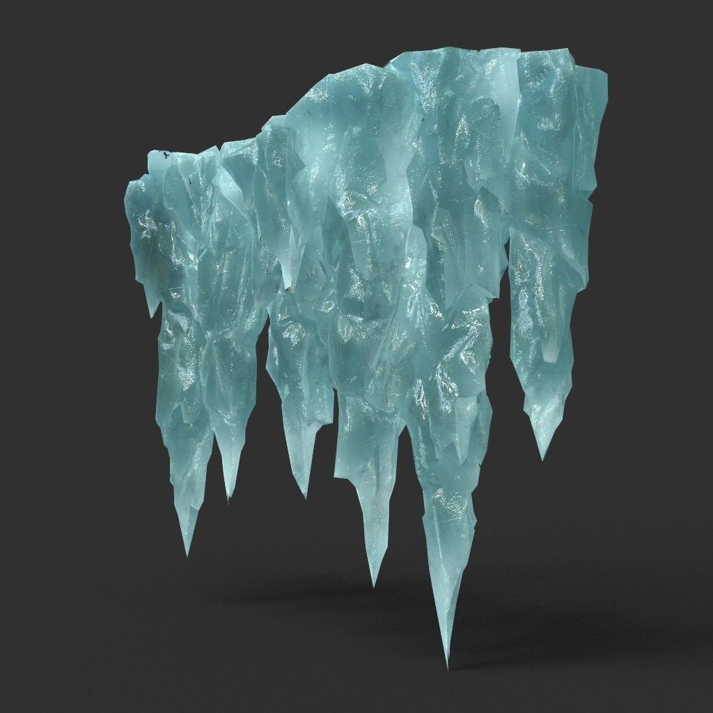 Low poly Sharp Ice Column Low-poly 3D model_55