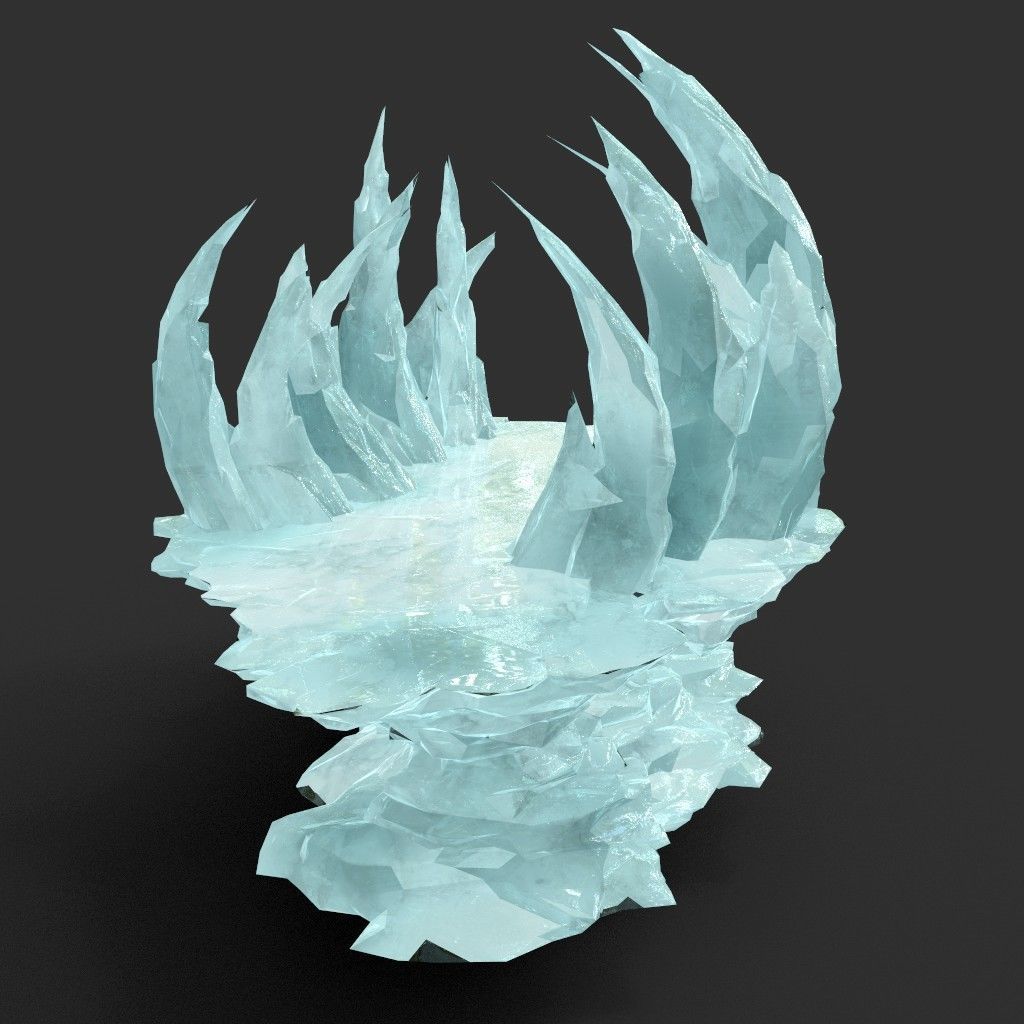 Low poly Sharp Ice Column Low-poly 3D model_23