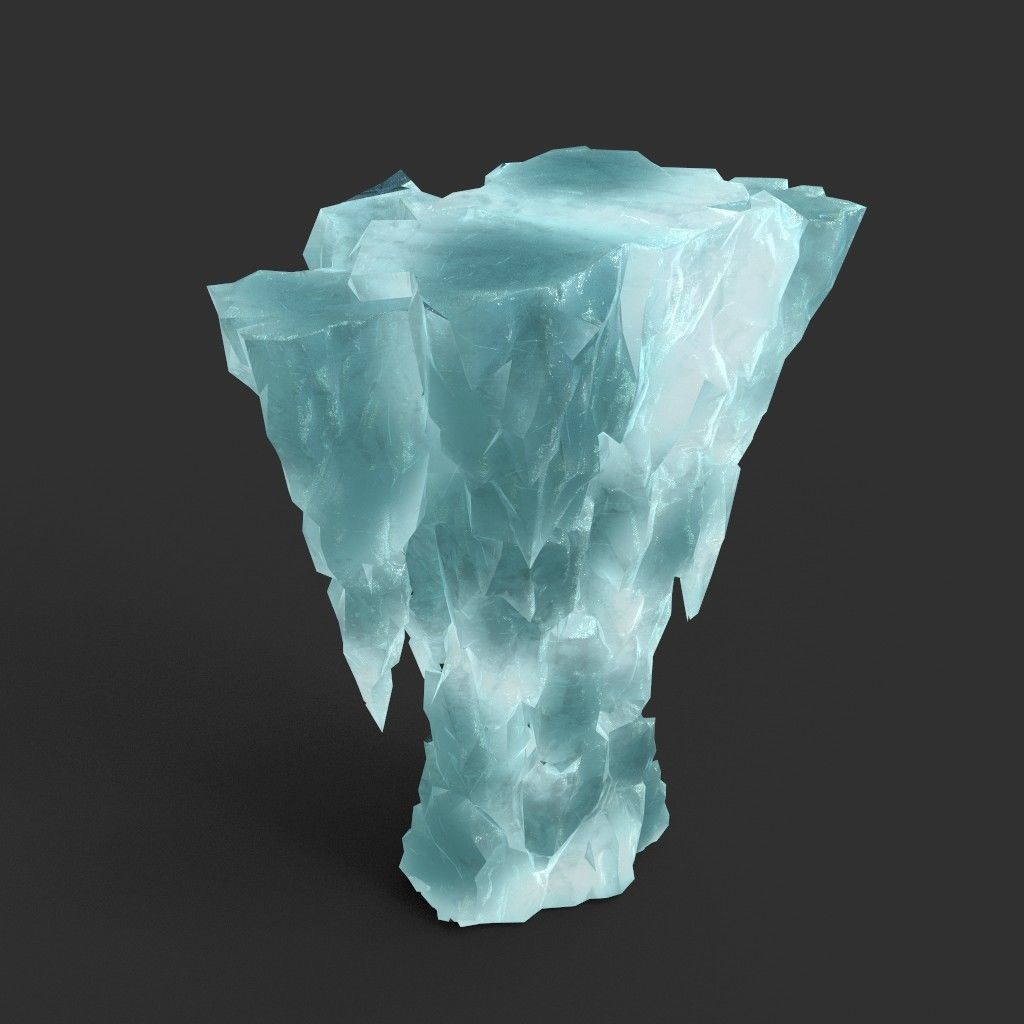 Low poly Sharp Ice Column Low-poly 3D model_44
