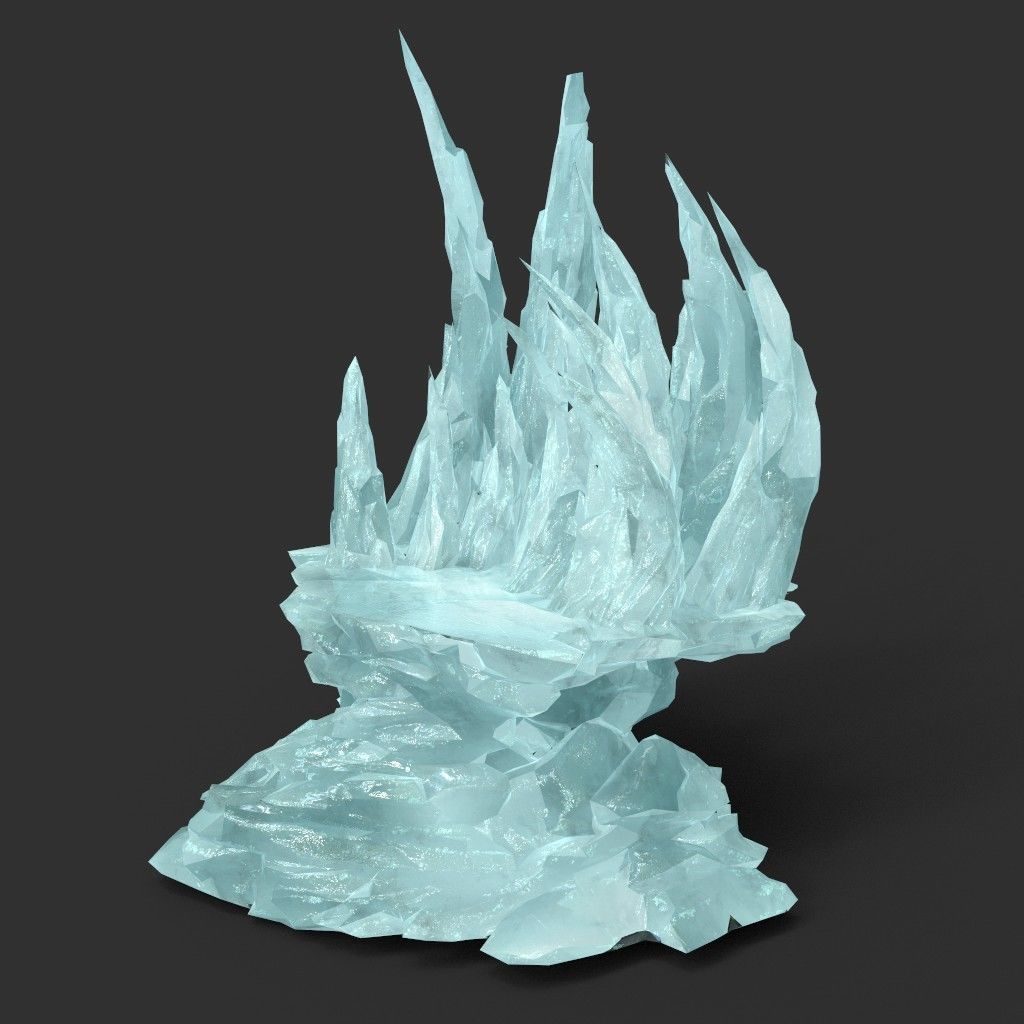 Low poly Sharp Ice Column Low-poly 3D model_26