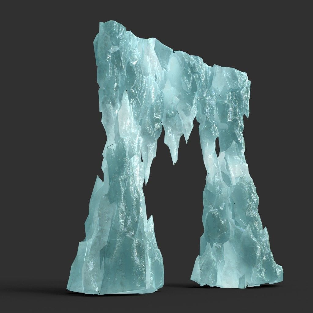 Low poly Sharp Ice Column Low-poly 3D model_39