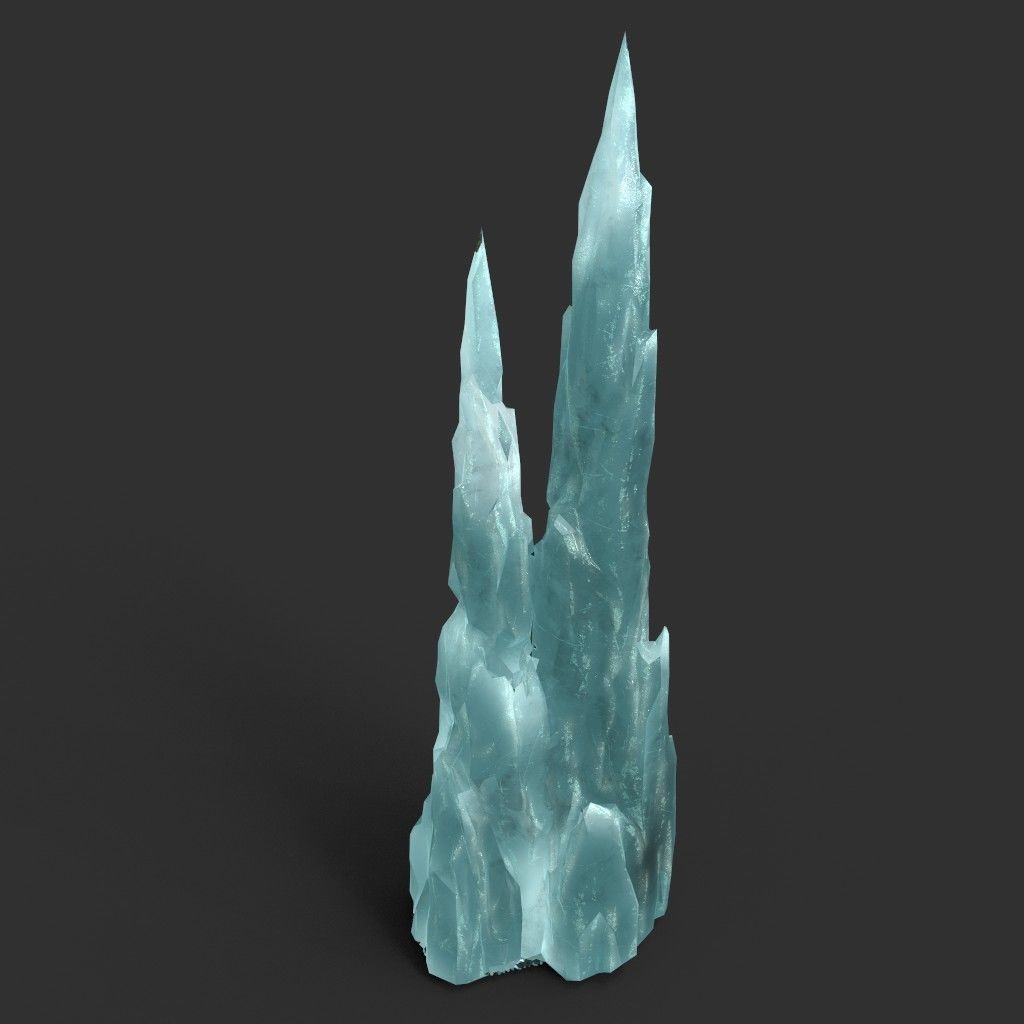 Low poly Sharp Ice Column Low-poly 3D model_15