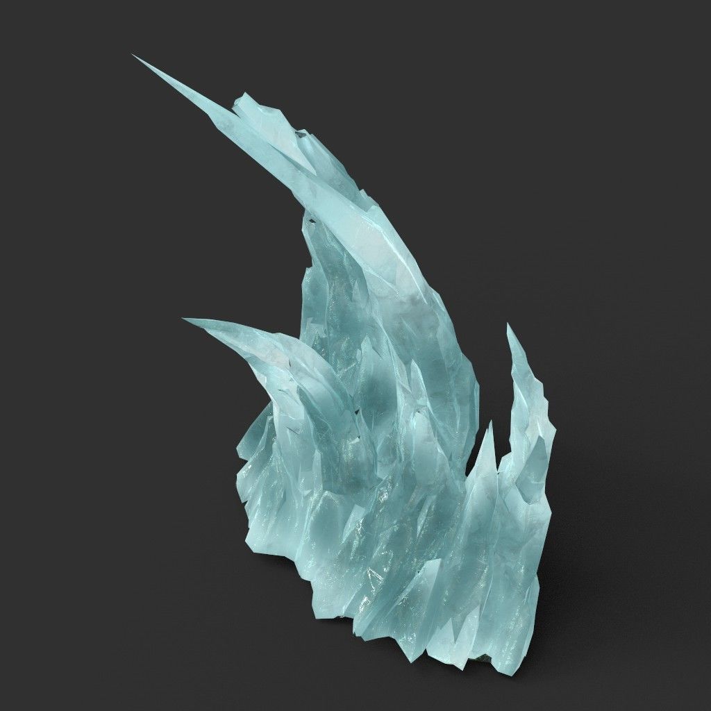 Low poly Sharp Ice Column Low-poly 3D model_8